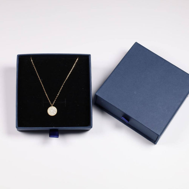 Collier Pendentif Disque - Or