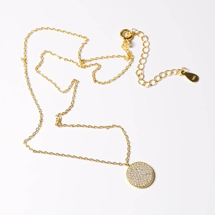 Collier Pendentif Disque - Or