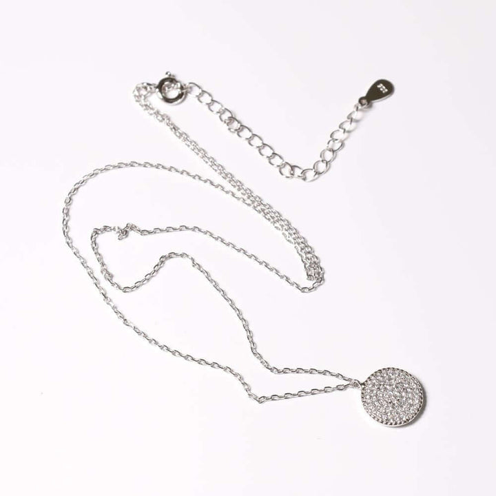 Collier Pendentif Disque - Argent