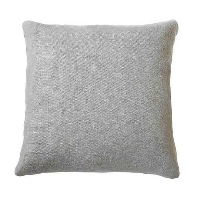 Blue linen throw pillow.
