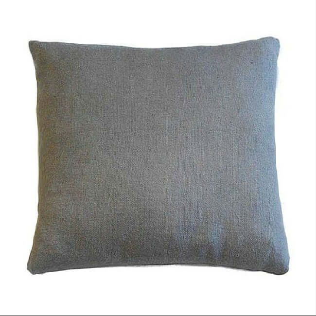 Gray linen throw pillow.