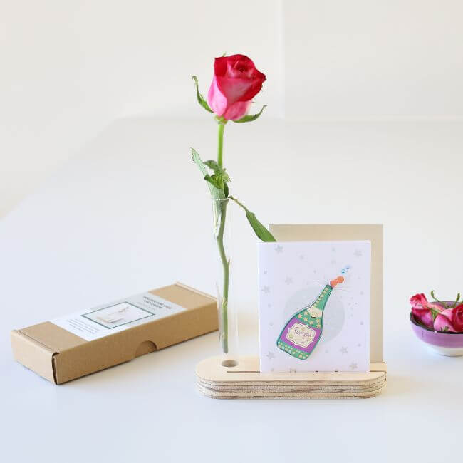 Card Display Stand with Vase - 2 Rows