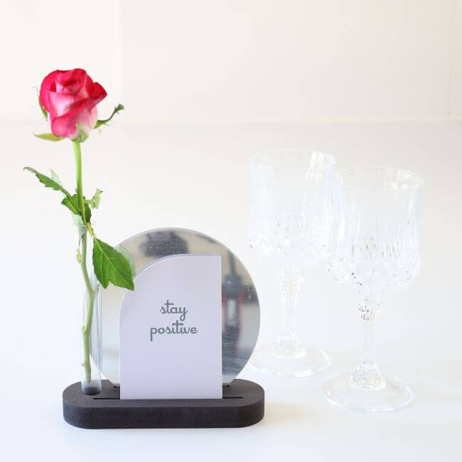 Card Holder with Vase and Mirror