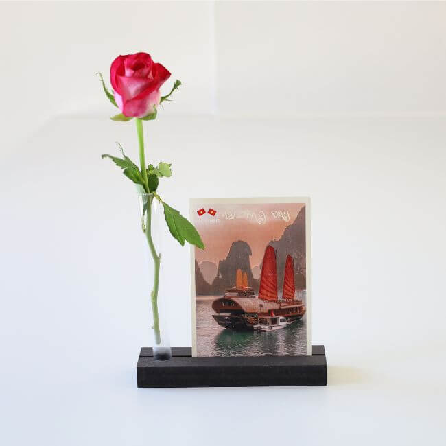 Card Display Stand with Vase - 1 Row