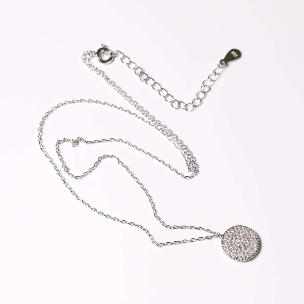 Disc Pendant Necklace - Silver