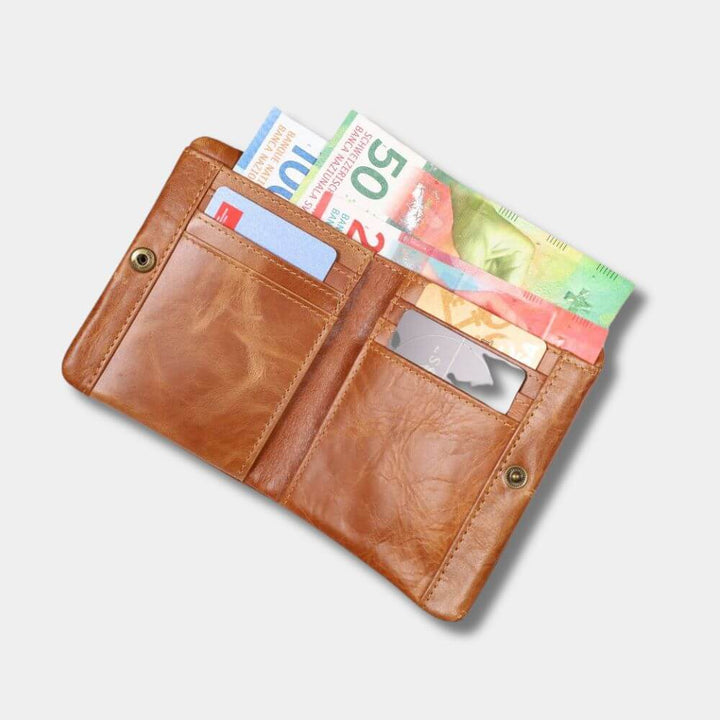 Snap Closure Wallet - Brown