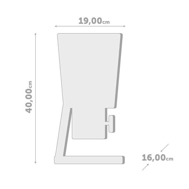 Dimensions of the white and clear plastic cereal and dry food dispenser.