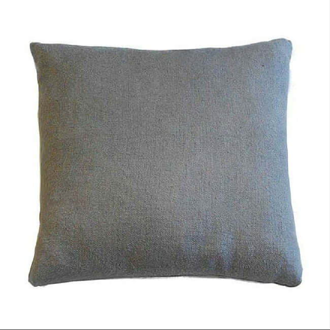 Gray linen throw pillow.