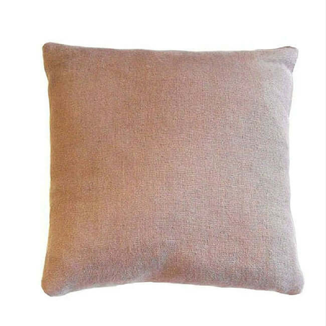 Rosy brown linen throw pillow.